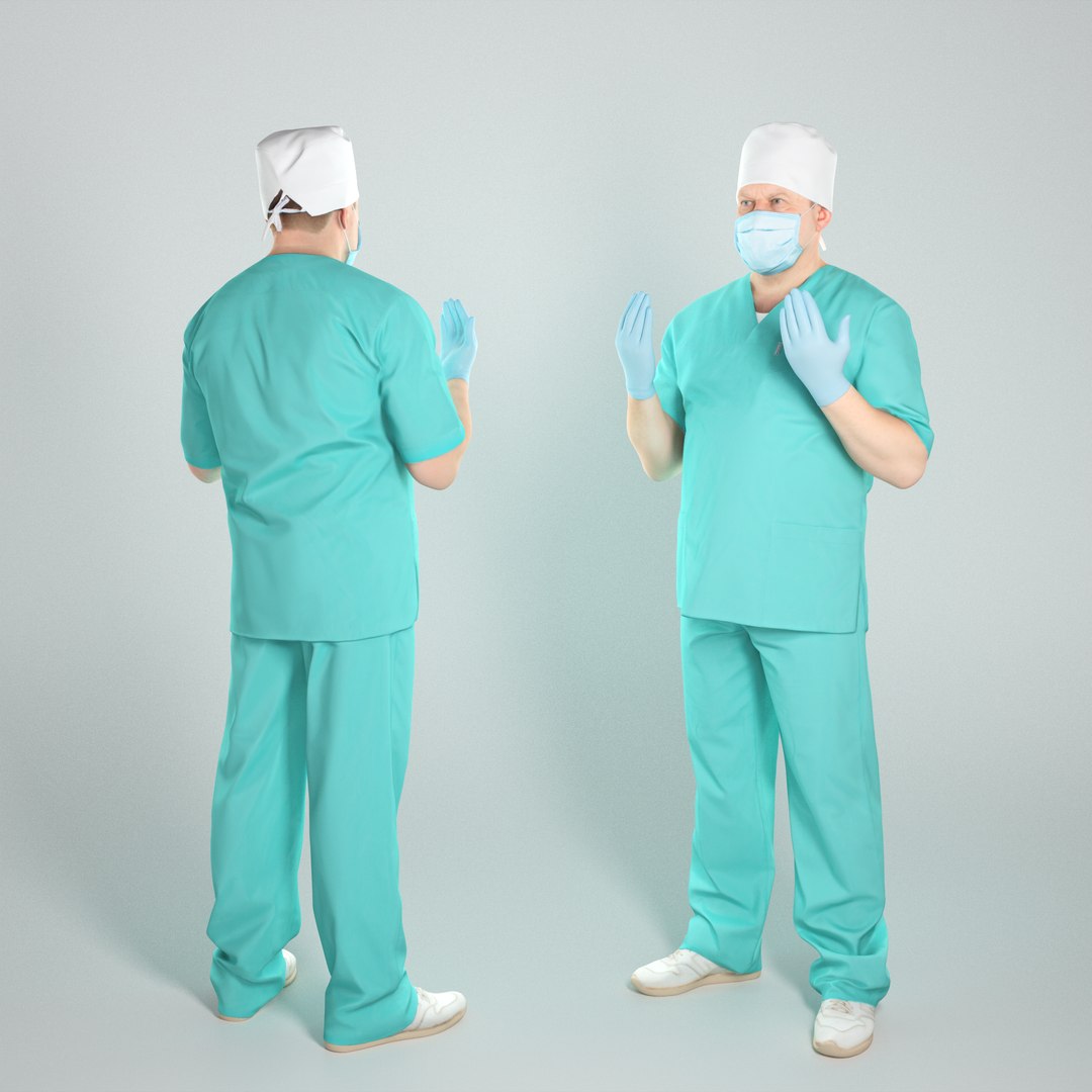 3D Male doctor ready for surgery 349 - TurboSquid 1831626
