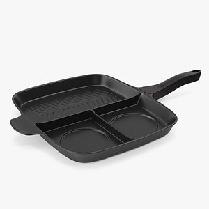 Divided 3 Section Grill Griddle Skillet Generic
