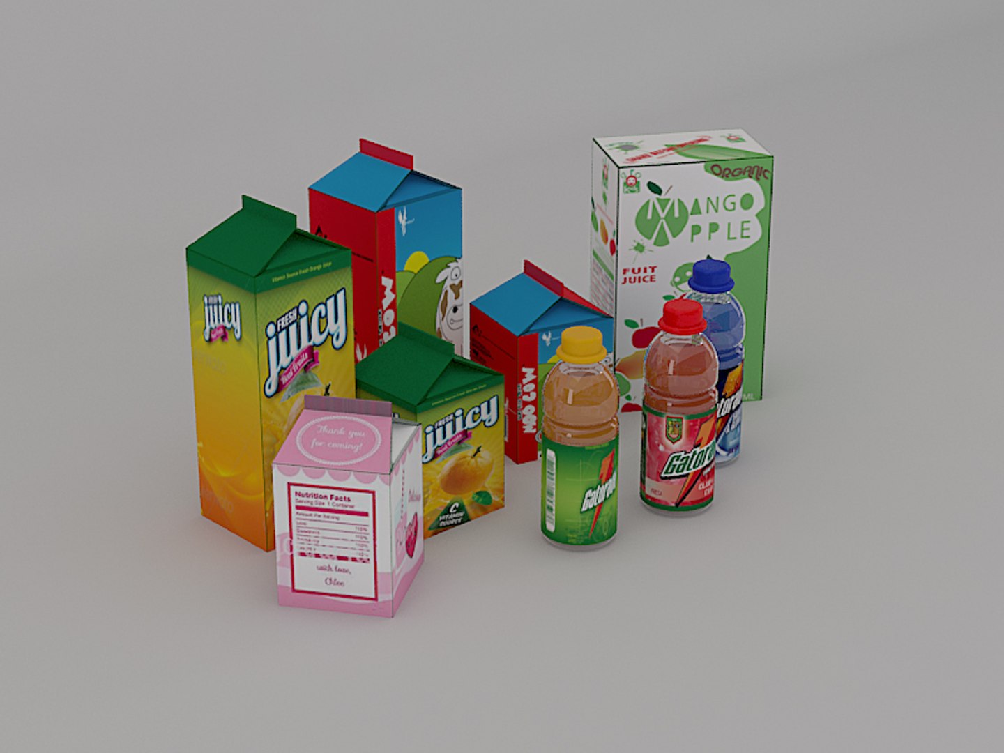Juice Drinks 3d Model