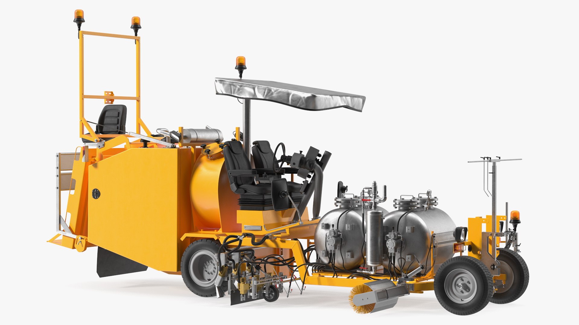 Road Line Marking Machine Rigged for Maya 3D model preview