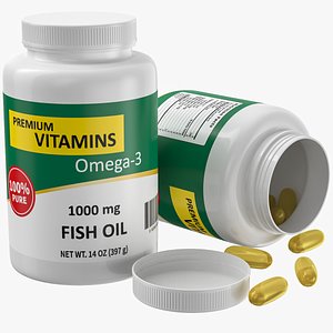 Omega 3 Pills Bottle Set