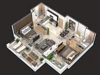 detailed floor plan 2020 3DSMAX BLEND included