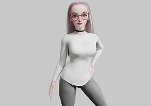 Cartoon Pretty Woman V31405 3D model