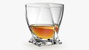 Twisted Rocks Glass With Whiskey