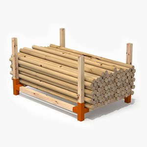 Stack of Wooden Beams PBR 2