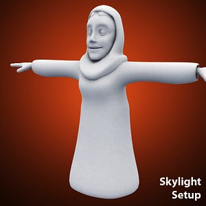 cartoon old woman 3d model