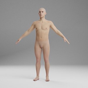 Realistic Male Base Mesh A Pose Caucasian Character