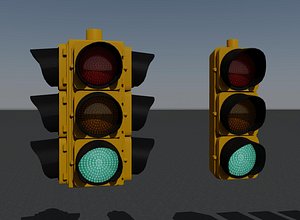 3d model road signs traffic lights