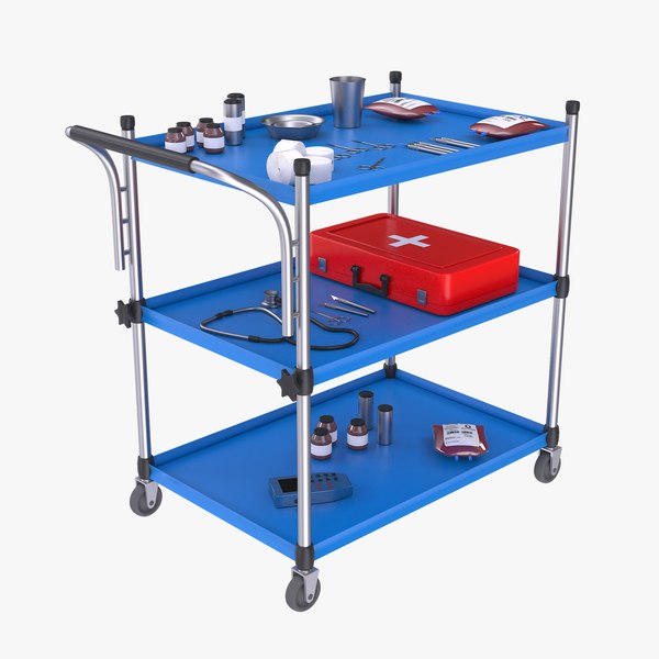 Medical Trolley - Blue model