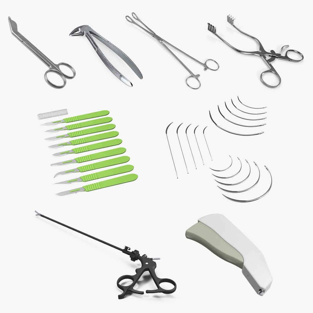 Surgical Medical Instruments Collection 7 3D model preview