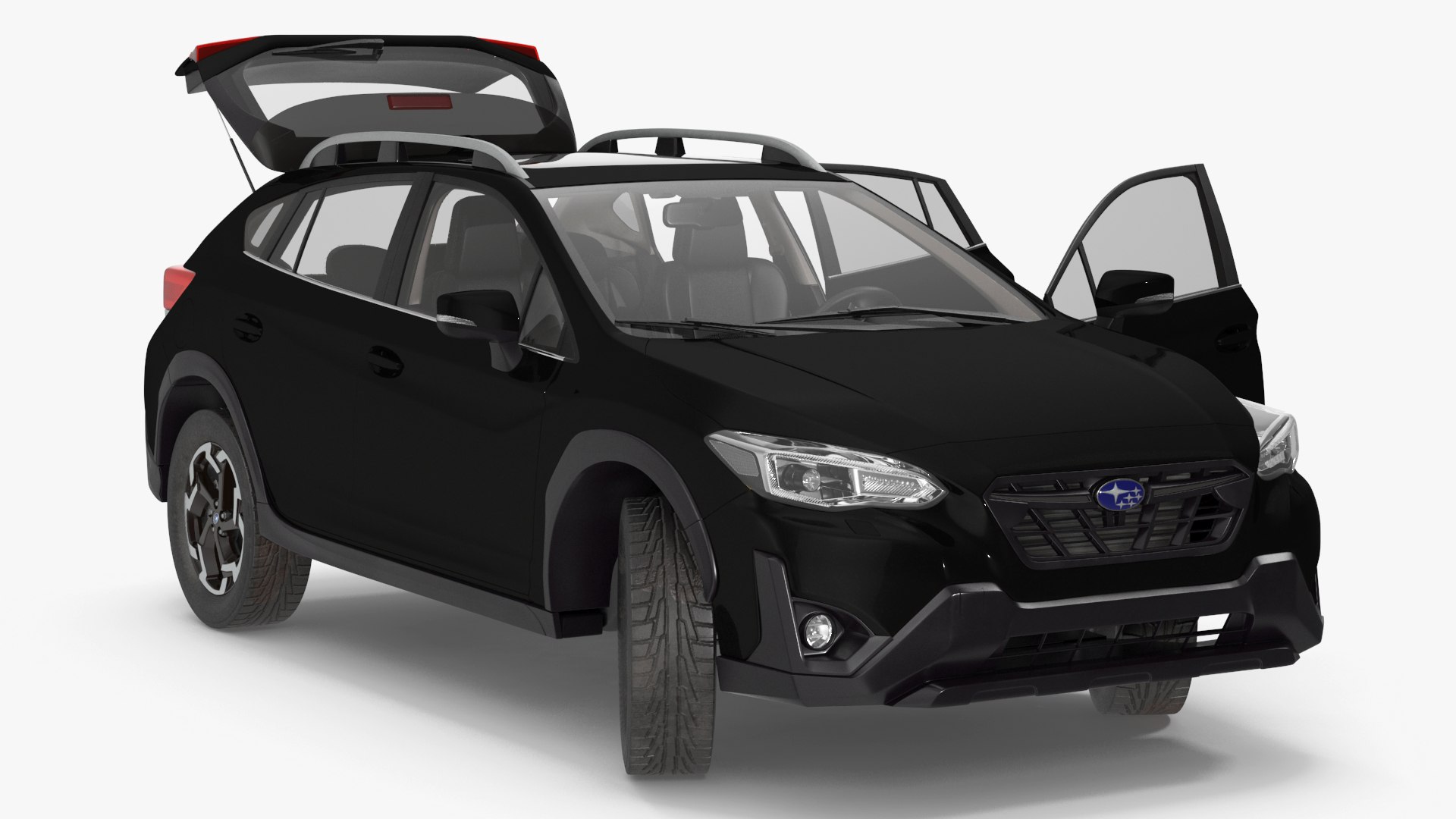 Subaru XV 2020 Hybrid CUV Black Rigged 3D model preview