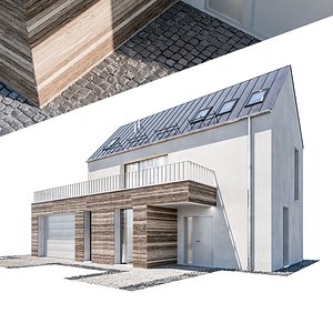 Modern house 13 at night