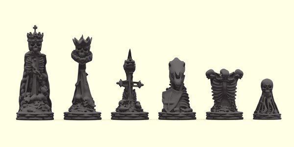 modelo 3d Skull Chess Complete Set - TurboSquid 1973200