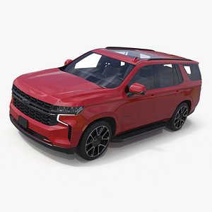 3D model Red SUV Chevrolet Tahoe 2024