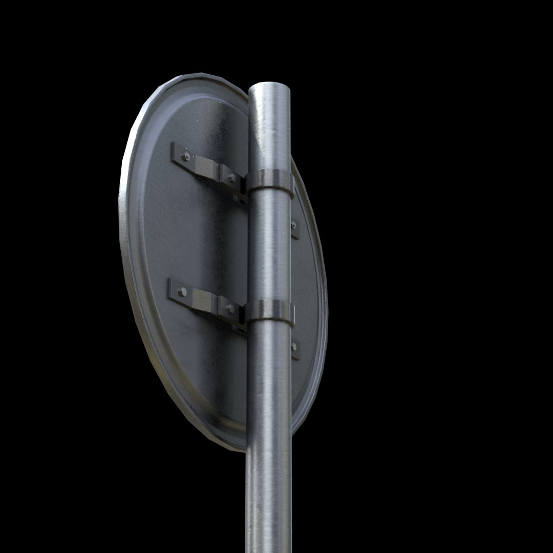 Compulsory cycle roadsign 3D model - TurboSquid 1516076