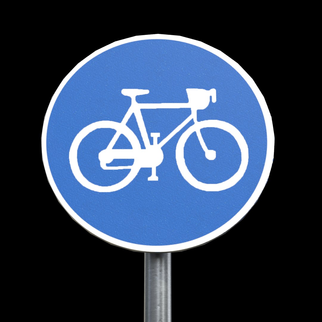 Compulsory cycle roadsign 3D model - TurboSquid 1516076