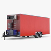 Enclosed Generator Trailer With AC Unit Red