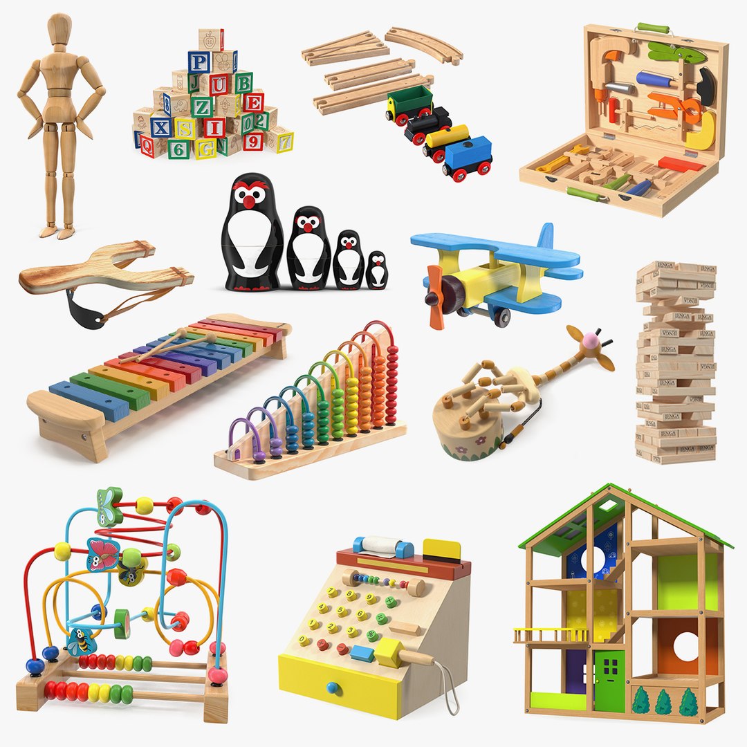 Wooden Toys Collection 8 3D model preview