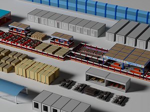 3D Industrial Warehouse model