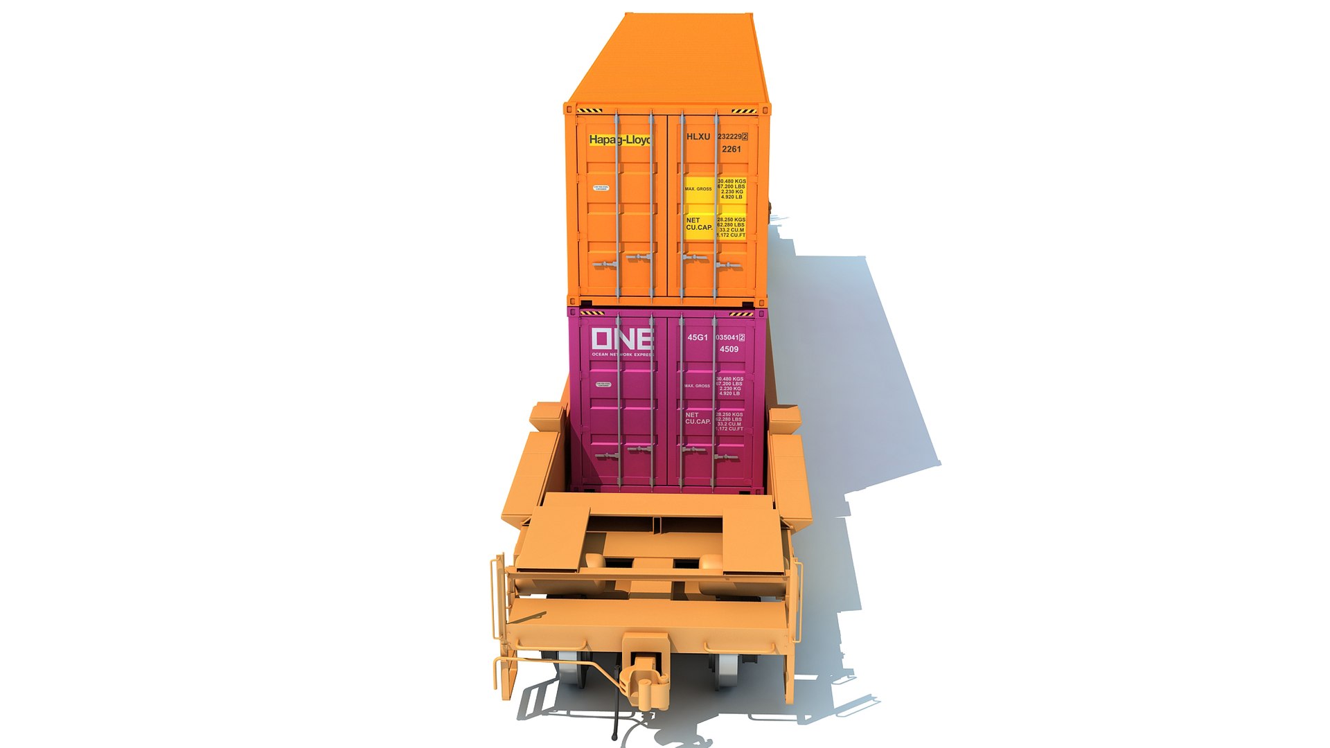 Railroad Double Stack Car 3D - TurboSquid 1608069
