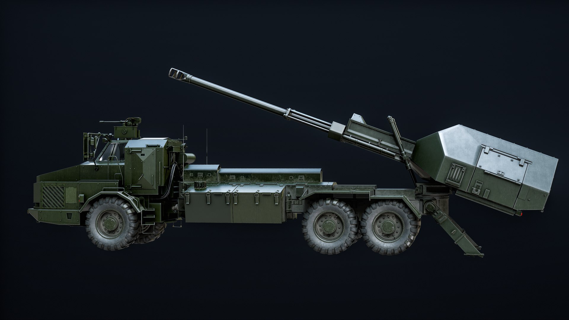Archer Artillery System PBR model https://p.turbosquid.com/ts-thumb/TG/JVCtYe/6Z/turn_00024/png/1718026795/1920x1080/fit_q87/ca889538fb60f802ef5c7236c0a787383b0ff48d/turn_00024.jpg