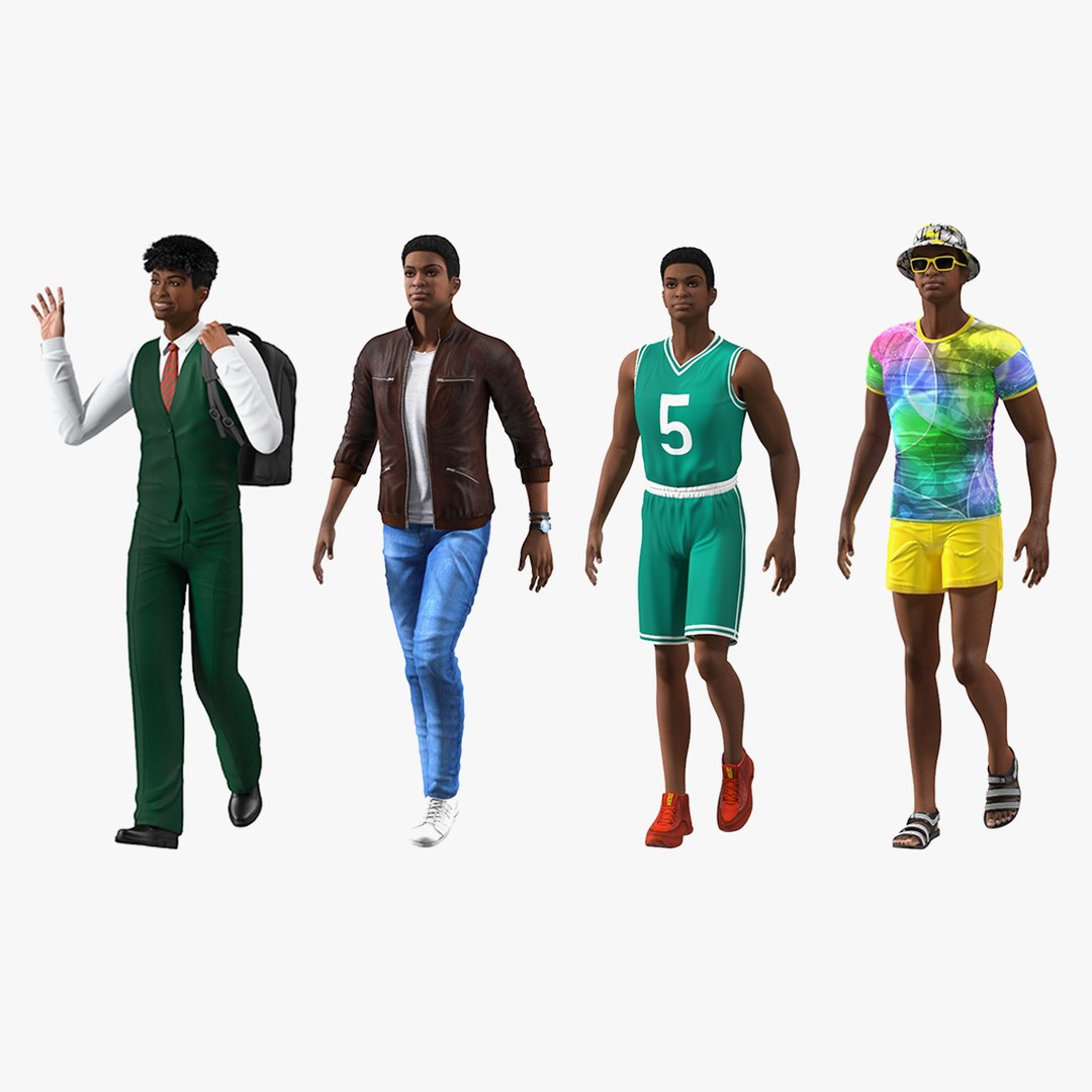 Light Skin Teenage Boys  Rigged Collection