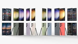 3D Samsung Galaxy S23 ultra all colors