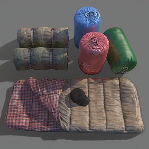 3D Sleeping Bag Low-poly 3D model