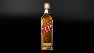 Johnnie Walker RED label whisky bottle 3D model