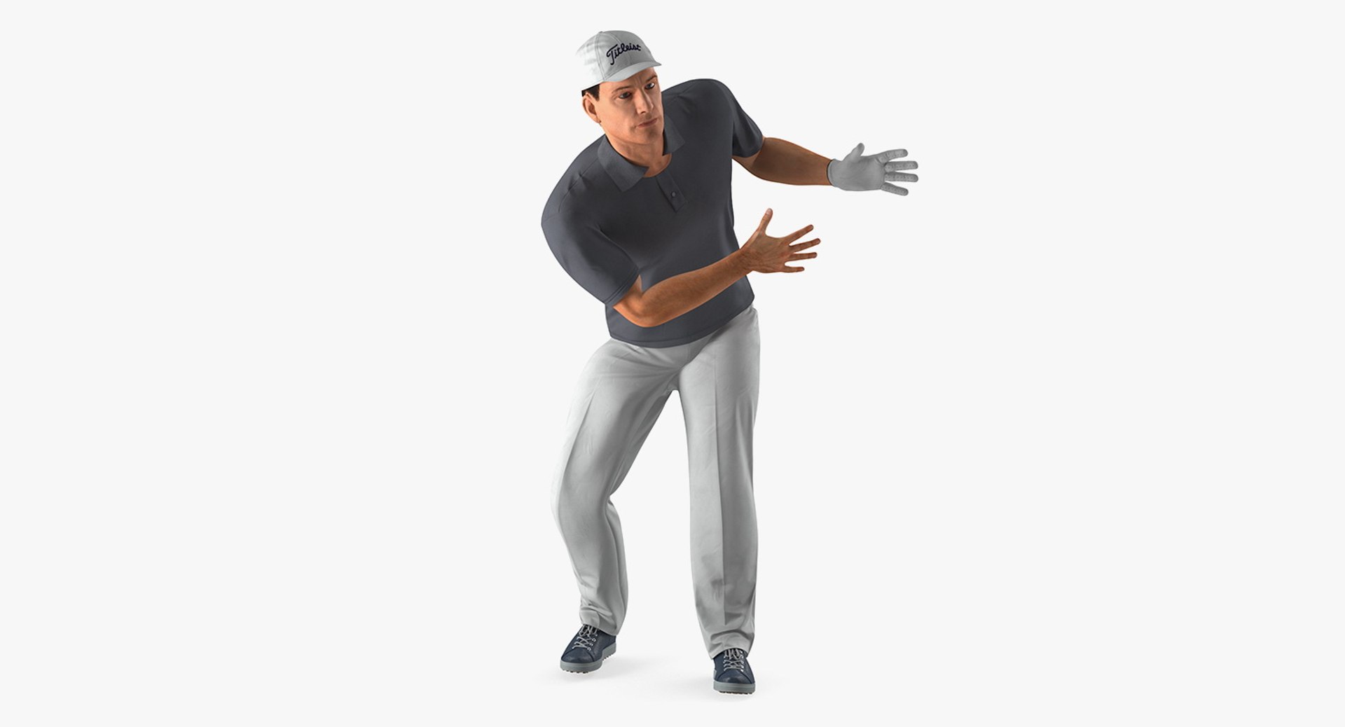 Golf Player Rigged for Cinema 4D 3D model preview