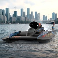 Jet Hydroplane Racing Boat Black