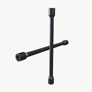 3D 4 way lug wrench model