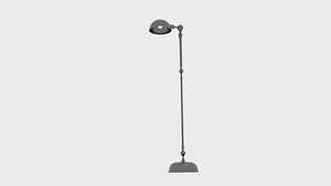 nickel angled floor lamp 3ds