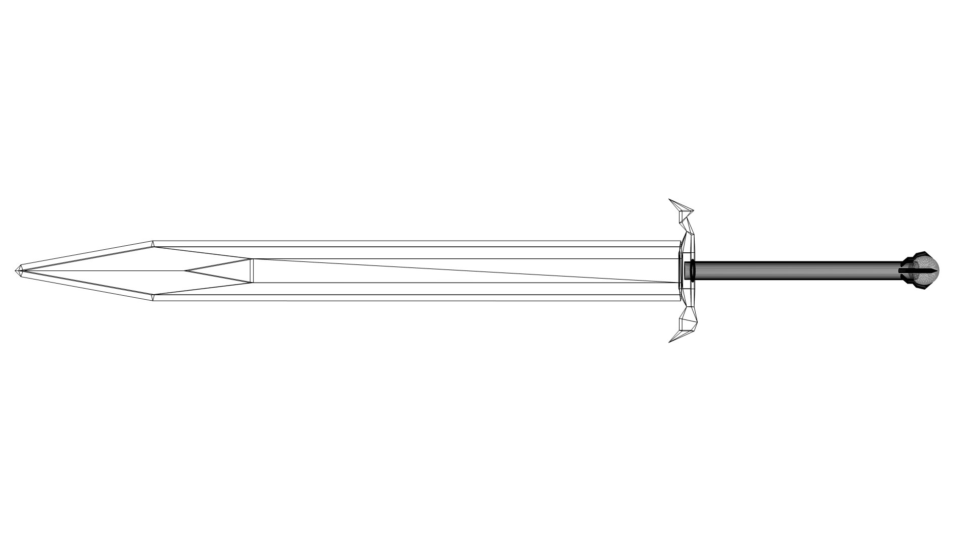 runed sword 3d model