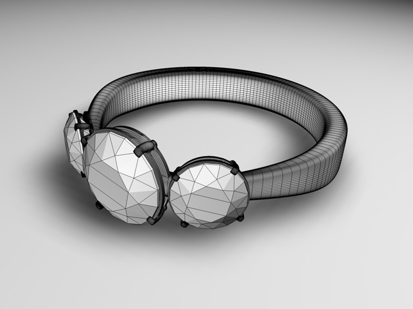 3d Model Of Triple Set Ring