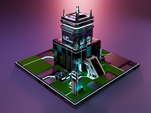 stylized cyberpunk in space model