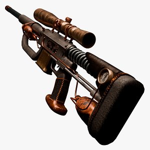 Stylized Steampunk Rifle low Poly