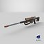 Rifle Steampunk Estilizado em Baixa Poligonalidade