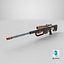 Rifle Steampunk Estilizado em Baixa Poligonalidade