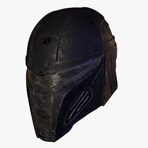 3D Mandalorian Art Helmet - Game Ready Low-poly model