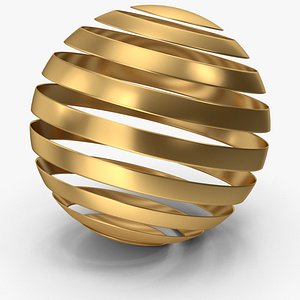 3D model Gold Ribbon Ball