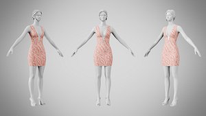 3D Dress 34 Coral Shell