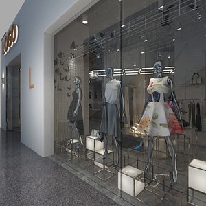 3D Boutique with Female Clothing and Accessories