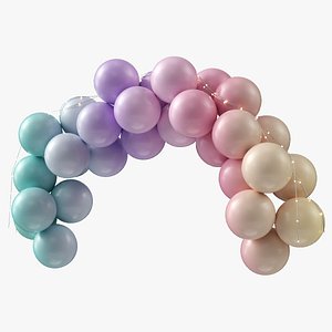 Colored cartoon balloon arch 3D model