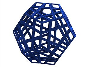 Wireframe Shape Geometric Megaminx Cube 3D model
