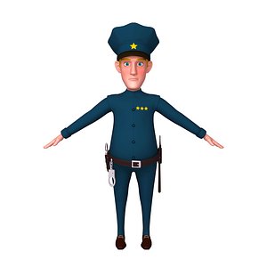 policeman cartoon 02 3D