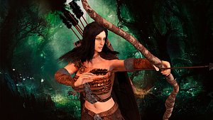 archer girl character model