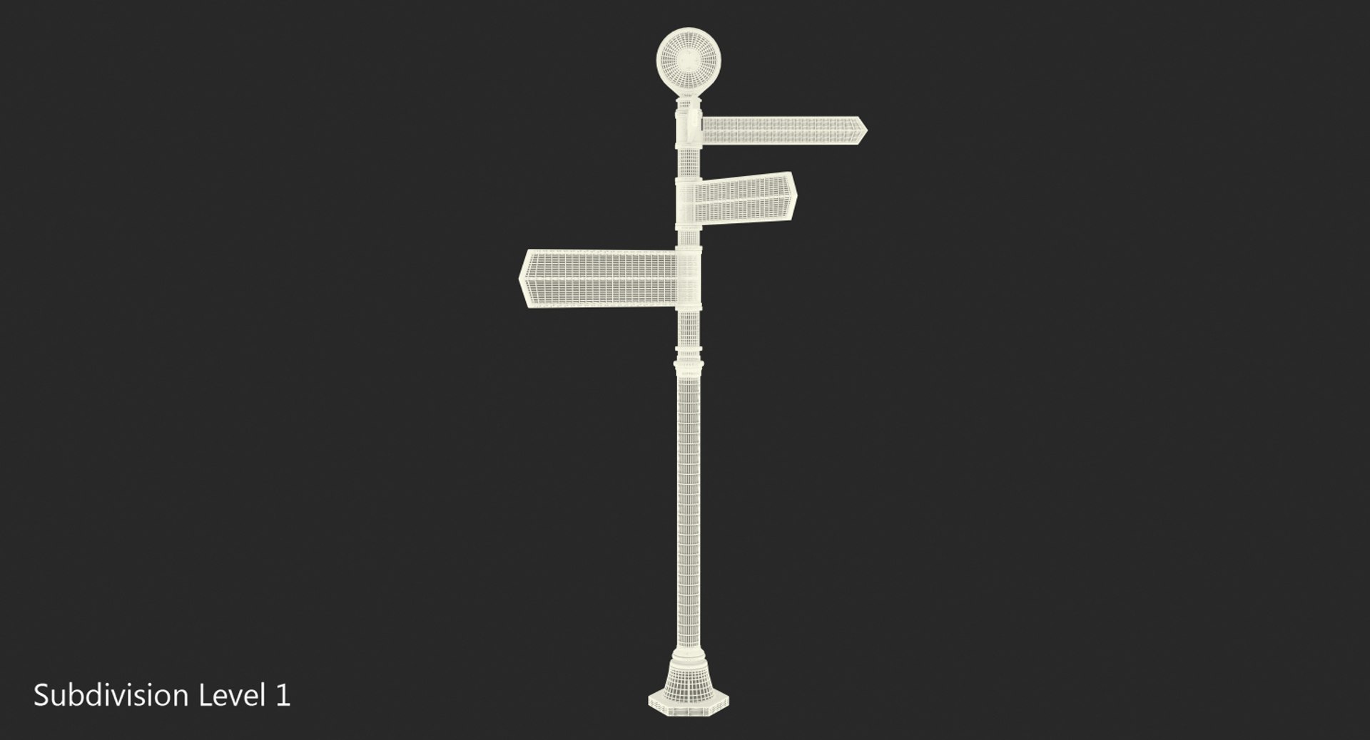 3D Model Blank Way Signpost Black - TurboSquid 1235499
