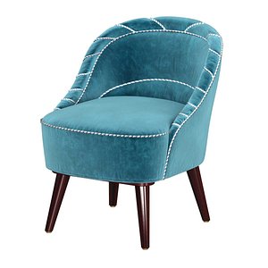 chair small danish mid-century 3D model