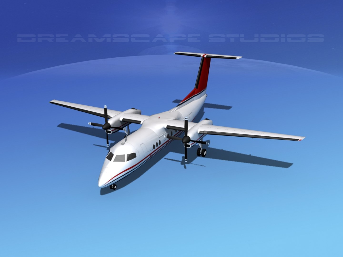 Dhc-8-100 Dash 8 3d Model
